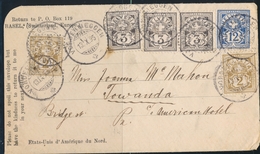 L N°58(x2), 59 (x3), 62 (N°63,64,68) - Obl. Càd Vordermeggen - 13/IX/95 - Pr Les USA - Verso CA Towanda - B/TB - 1843-1852 Timbres Cantonaux Et  Fédéraux