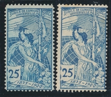 * N°79A Et 79B (N°88) - 25c Bleu - 2 Types - Nuances - Cote 265 FS - TB - 1843-1852 Federal & Cantonal Stamps