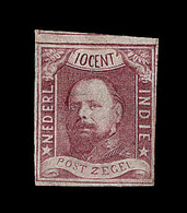 * N°1 - 10c Brun Rouge - Filet Voisin - TB - Niederländisch-Indien