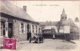 CPA Dépt 59 - Lez Fontaines - Rue De L'Eglise - Avec Vieille Voiture Et Animations - B/TB - Cartes Postales Repiquages (avant 1995)