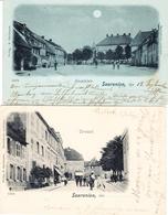 CPA Dépt 67 - Sarre-Union - 2 CPA - Circ 1898 Et 1899 - Place Municipale Et Faubourg - Belles Animations - TB - Cartes Postales Repiquages (avant 1995)