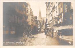 PARIS -INONDATION- PLACE MAUBERT - CARTE-PHOTO - La Crecida Del Sena De 1910