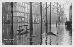 PARIS -INONDATION- BOULVART HAUSSMANN - CARTE-PHOTO - Inondations De 1910