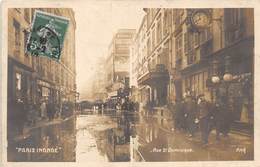 PARIS -INONDATION- RUE SAINT-DOMINIQUE- CARTE-PHOTO - Paris Flood, 1910