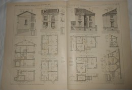 Plans De Petits Pavillons D'habitation à Puteaux Et à Suresnes Dans La Seine. M. Coutelet, Architecte. 1904 - Arbeitsbeschaffung