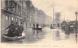 75-PARIS-INONDATIONS- QUAI DES GRANDS AUGUSTINS - Paris Flood, 1910