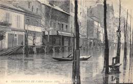 75-PARIS-INONDATIONS- PASSERELLES RUE ST-CHARLES - De Overstroming Van 1910