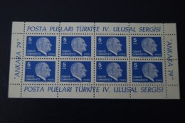 Türkei  1979   Kleinbogen Mit 8X Mi. 2482 Freimarken ; ATATÜRK ** - Blocks & Sheetlets