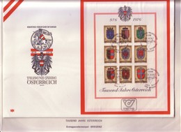 FDC FOGLIETTO AUSTRIA/6:"976-1976--1000 ANNI NASCITA DELL'AUSTRIA " Pg48 - Collections