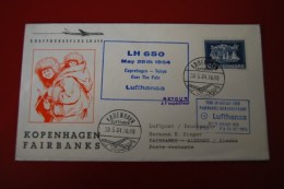 Lufthansa 1964 Erstflug    LH 650    Tokyo  -  Copenhagen - Poste Aérienne