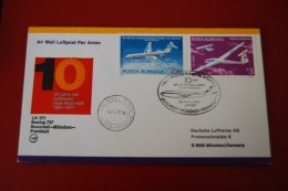 Lufthansa  1977  LH  371  Boeing 737 Bucuresti - München - Frankfurt - Cartas & Documentos