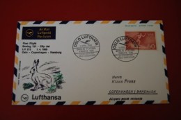 Lufthansa 1969  Boeing 737 LH 215  Oslo - Copenhagen - Hamburg ( Drucksahe ) - Lettres & Documents