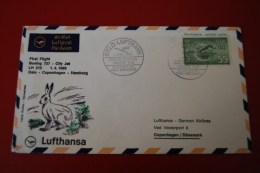 Lufthansa 1969  Boeing 737 LH 215  Oslo - Copenhagen - Hamburg ( Drucksahe ) - Briefe U. Dokumente