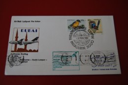 Lufthansa 1982 Boeing 747 LH 691   Sydney -Melbourne - Kuala Lumpur- Dubai-Frankfurt - Cartas & Documentos