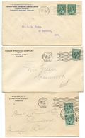 Canada 1909-1910 3 Covers Toronto, Ontario To Greenwood, Ontario W/ Scott 89 KEVII - Covers & Documents