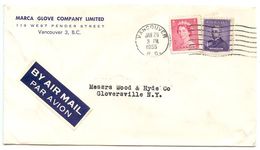 Canada 1955 Cover Vancouver, British Columbia W/ Scott 327 & 349 - Brieven En Documenten