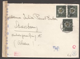 1943  Fleurs Alpines Sur Lettre  Pour Strasbourg  Zum 106 X3  Censure Allemande - Cartas & Documentos