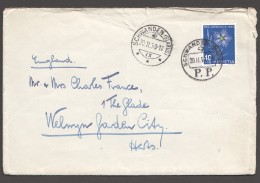 1950 Lettre Pour L'Angleterre  Oeillet  Zum 132 - Briefe U. Dokumente