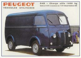 Véhicules Utilitaires - Peugeot D4B, Catalogue D'époque - Autres & Non Classés