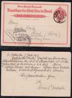 Brazil Brasil 1912 Stationery Card ESTRELLA Star RS To BASEL Switzerland - Brieven En Documenten