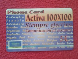 ANTIGUA TARJETA TELEFÓNICA PHONE CARD ESPAÑA SPAIN ESPAGNE ACTIVA 100 X 100 VER FOTO/S Y DESCRIPCIÓN IDEAL COLECCIÓNISTA - Other & Unclassified