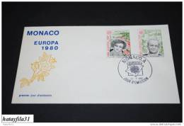 Monaco    FDC   CEPT  1980   Mi. 1421 + 1422 ( T - 42 ) - 1980