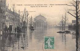 75-PARIS-INONDATIONS- PLACE LACHAMBAUDIE EGLISE DE LA NATIVITE - Inondations De 1910