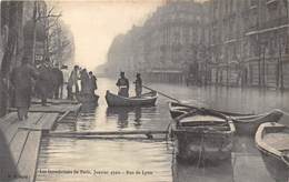 75-PARIS-INONDATIONS- RUE DE LYON - La Crecida Del Sena De 1910