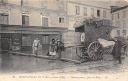 75-PARIS-INONDATIONS- DEMENAGEMENT QUAI BILLY - Inondations De 1910