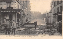 75-PARIS-INONDATIONS- RUE GROS - De Overstroming Van 1910