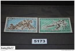 Tschechoslowakei 1960 Mi. 1183 - 1184 Gestempelt Olympische  Winterspiele , Squaw Valley - Hiver 1960: Squaw Valley