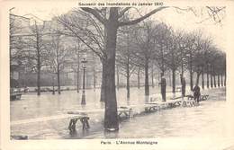 75-PARIS-INONDATIONS- L'AVENUE MONTAIGNE - De Overstroming Van 1910