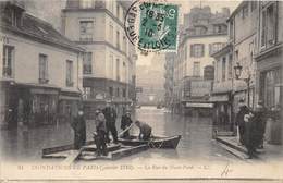 75-PARIS-INONDATIONS- LA RUE DU HAUT-PAVE - Inondations De 1910