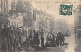 75-PARIS-INONDATIONS- VUE SUR LA RUE DE LYON - Überschwemmung 1910