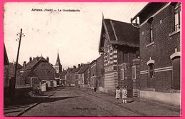 Arleux - La Gendarmerie - Animée - Eglise - Phot. E. BARON - 1942 - Arleux