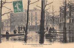 75-PARIS-INONDATIONS- LA PLACE SAINT-CHARLES - Alluvioni Del 1910