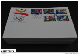 Kanada  1992   FDC  - Mi.  1289 - 1293  - Olympische Sommerspiele , Barcelona - ( T - 93 ) - 1991-2000