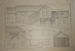 Plan De La.Propriété De M.B.... à Saint Cloud. Ecurie Et Remise. M. E. Barberot, Architecte. 1904 - Travaux Publics