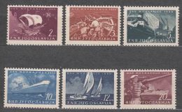 Yugoslavia Republic 1950 Ships (Navy Day) Mi#622-627 Mint Never Hinged - Unused Stamps