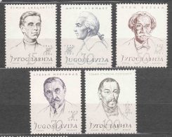 Yugoslavia Republic, Famous Persons 1957 Mi#834-838 Mint Hinged - Unused Stamps