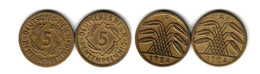 Allemagne   5  Rentenpfennig 1924 A + F Deutsches Reich - 5 Rentenpfennig & 5 Reichspfennig