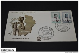 Kongo   ( Brazzaville )  1960  FDC  Mi. 4 - 5  Präsident Fulbert Youlou      ( T - 79 ) - FDC