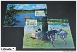 Finnland -  Aland    1991    Maximumkarte   Nr. A6+A7  / Mi. 51 + 52  NORDEN : Tourismus       ( T - 100 ) - Maximum Cards & Covers