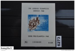 Mexiko 1965 - Bl. 4 ** Postfrisch / Olympische Sommerspiele 1968 , Mexiko - Zomer 1968: Mexico-City