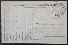 Carte De Franchise Militaire Italienne écrite En Français Par Un Soldat à Son Père à Marseille Juillet 1916 - Storia Postale