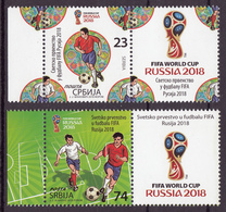 Serbia 2018 FIFA World Cup Russia Football Soccer Sports Set With Label In Pair MNH - 2018 – Russie