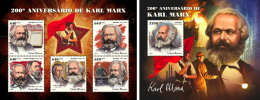 GUINEA BISSAU 2018 MNH** Karl Marx M/S+S/S - IMPERFORATED - DH1826 - Karl Marx