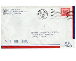 CANADA LETTRE AVION POUR LA FRANCE DU 17/7/1953 - Briefe U. Dokumente