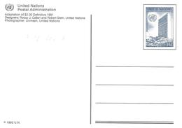 Nations Unies New York United Nation Entier Postal, Ganzsachen, Postal Stationery Carte Postale Postkarte - Briefe U. Dokumente