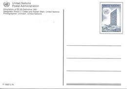 Nations Unies New York United Nation Entier Postal, Ganzsachen, Postal Stationery Carte Postale Postkarte - Covers & Documents